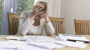 Woman worried about financial problems. Jobless or to many bills